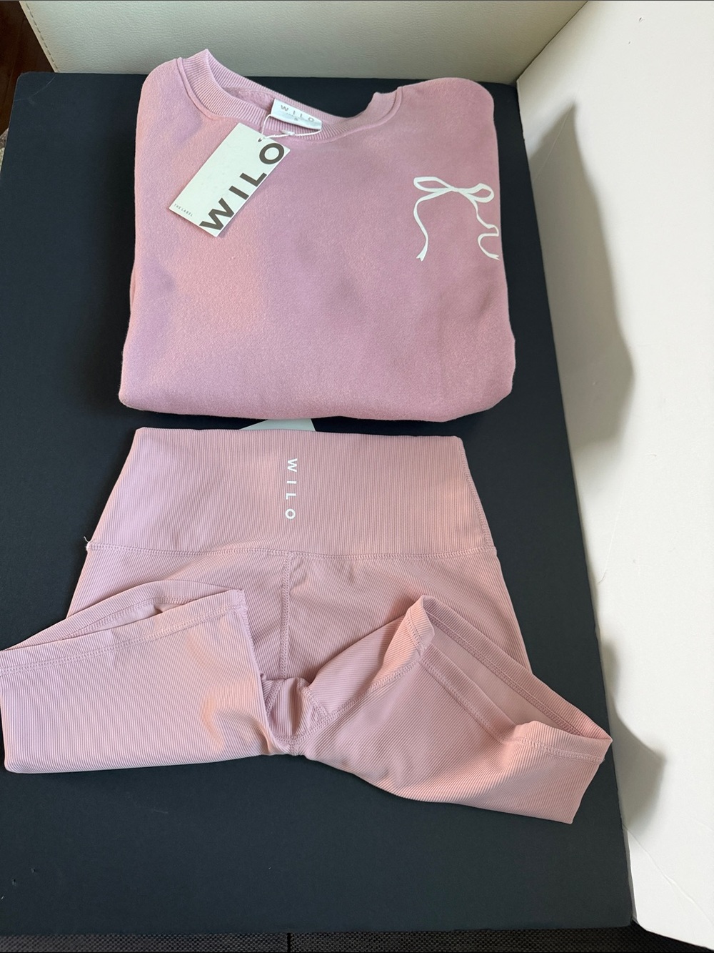 NWT Viral WILO The Label BlushPink
Probably at Pilates Sweatshirt and Shorts Set - Picture 3 of 8